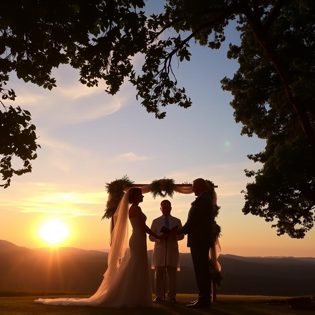 Sunset wedding photograph